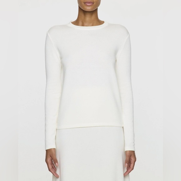 BLEUSALT Sweaters - BLEUSALT Full Set Classic Crew Shirt and A-Line Skirt In Unbleached Soft Cozy 1X